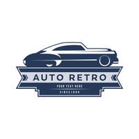 Retro auto Logo sjabloonontwerp, vintage logo stijl. vector