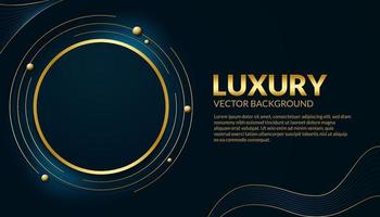 luxe abstracte achtergrond vectorillustratie met donkerblauw en goud kleurverloop, banner ontwerpsjabloon vector