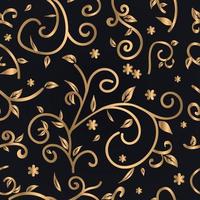 gouden naadloze patroon van abstracte bloemen, bladeren. vector illustratie eps 10