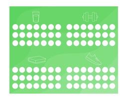 vector sjabloon van nuttige gewoonten tracker. takenlijst, planning, nuttige gewoonten, herinnering, notities. printen. vector lijn illustratie