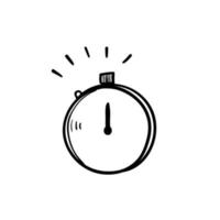 handgetekende stopwatch timer symbool voor snelle tijd logo, stopwatch snelheid concept, snelle levering, uitdrukkelijke en dringende diensten, deadline en vertraging, doodle vector