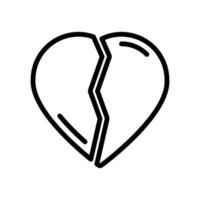 hart liefde pictogram logo lijn stijl vector ontwerp