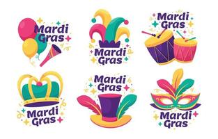 mardi gras carnaval sticker vector