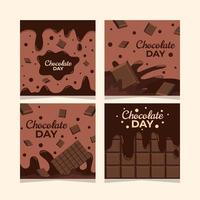 set chocolade social media post vector