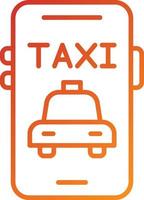 pictogramstijl mobiele taxi vector