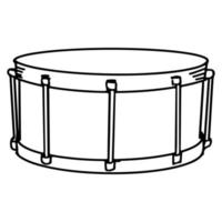 hand getekende snare drum doodle geïsoleerd op een witte achtergrond. vectorillustratie. vector