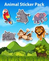 Set van dieren sticker pack vector