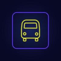 mooie stijlvolle kleurrijke neon pictogram teken bus - vector