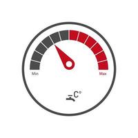 indicator meter van boiler. minimale en maximale waarde. watermeter icoon. vector