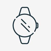 smartwatch lijn icoon. polshorloge icoon. elektronisch apparaat of gadget met lineair pictogram van het cirkelscherm. vector geïsoleerde illustratie.