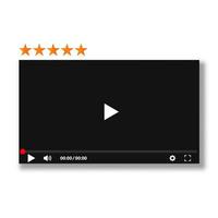 speler voor web- en mobiele apps. videospeler interface achtergrond met rating. illustratie vector