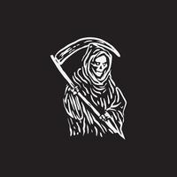 grim reaper vectorillustratie op zwarte achtergrond. vector