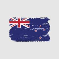 vlag van nieuw-zeeland met penseelstijl vector