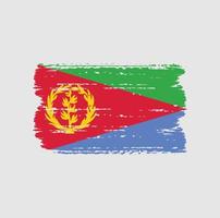 vlag van eritrea met penseelstijl vector