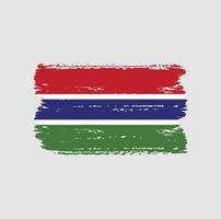 vlag van gambia met penseelstijl vector