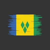 sint vincent en de grenadines vlag penseelstreek, nationale vlag vector