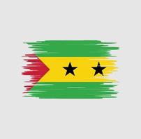 Sao Tomé en Principe vlag penseelstreek, nationale vlag vector