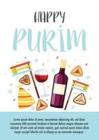 gelukkige purim-dagwenskaart vector