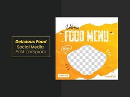 heerlijk fastfood social media postsjabloon, smakelijk eten banner, flyer of posterontwerp, social media post, restaurant banner sjabloonontwerp vector