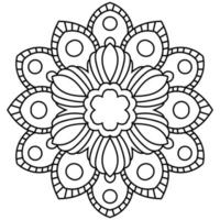 overzicht mandala. sier ronde doodle bloem geïsoleerd op een witte achtergrond. geometrische cirkel element. vector