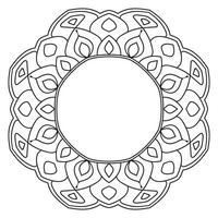 abstracte doodle gekrulde dunne lijn ronde frame geïsoleerd op een witte achtergrond. mandala grens. vector