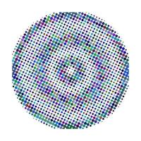 halftone ronde element geïsoleerd op een witte achtergrond. radiale concentrische cirkel. vector