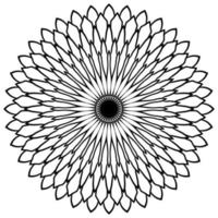 overzicht mandala. sier ronde doodle bloem geïsoleerd op een witte achtergrond. geometrische cirkel element. vector