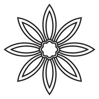 schattige mandala. sier ronde doodle bloem geïsoleerd op een witte achtergrond. geometrische decoratieve sieraad in etnische oosterse stijl. vector