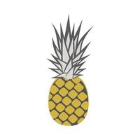 ananas geïsoleerd op een witte achtergrond. tekenfilm ananas. vector