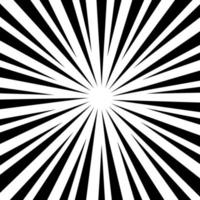 zwart-wit optische illusie burst achtergrond. halftooneffect. abstracte radiale, convergerende lijnen. explosie, straling, zoom, visueel effect. zonne- of sterrenstralen voor stripboeken in pop-artstijl. vector