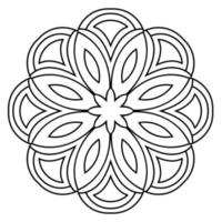 overzicht mandala. sier ronde doodle bloem geïsoleerd op een witte achtergrond. geometrische cirkel element. vector