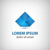 vector abstracte blauwe origami pictogram, logo geïsoleerd