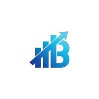 financiële grafiek met letter b logo-ontwerp vector