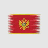 montenegro vlag penseelstreek, nationale vlag vector