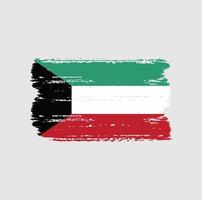 vlag van Koeweit met penseelstijl vector