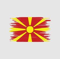 vlag van noord macedonië, penseelstreek, nationale vlag vector