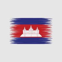 Cambodjaanse vlag penseelstreek, nationale vlag vector