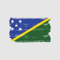 vlag van Salomonseilanden met penseelstijl vector