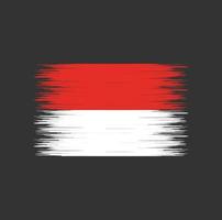 indonesië of monaco vlag penseelstreek, nationale vlag vector