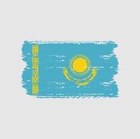 vlag van kazachstan met penseelstijl vector