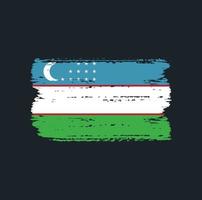 vlag van oezbekistan met penseelstijl vector
