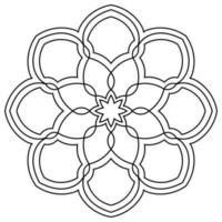 sier ronde doodle bloem geïsoleerd op een witte achtergrond. zwarte omtrek mandala. geometrische cirkel element. vector