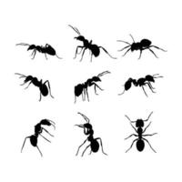schattige mier dier silhouet illustratie vector