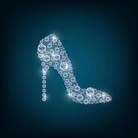 schoenen met concept diamant op de blauwe background.vector vector