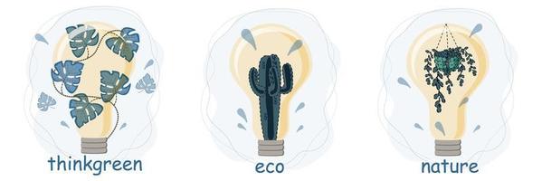 vectorillustratie van bolvorm, gemaakt van verschillende ecologische items. vector