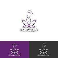lotus beauty spa, natuurlijke cosmetica vrouw logo sjabloon vector
