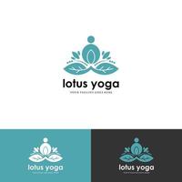 menselijke yoga met lotus logo ontwerpsjabloon. vector