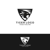 tijger logo embleem sjabloon mascotte symbool voor bedrijf of shirt design. vector vintage ontwerpelement.