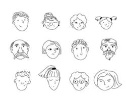 vector collectie van menselijke gezichten avatars