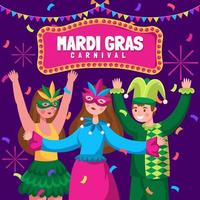 dansend karakter voor mardi gras carnaval concept vector